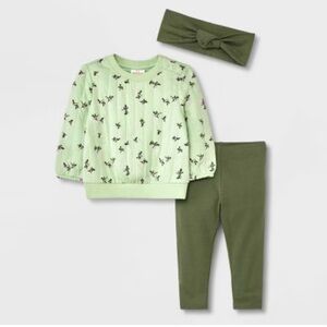 Cat & Jack Floral Mint Baby Outfit